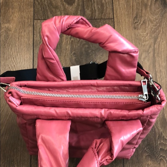 NWOT Zara Pink Mini Quilted Tote Bag - Picture 2 of 3